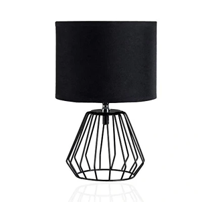 Imagen de Pauleen 48016 Sobremesa Shiny Diamond Máx. 20W E27 Lámpara para Mesita de Noche Negro Metal/Tela sin Bombilla, Talla Única