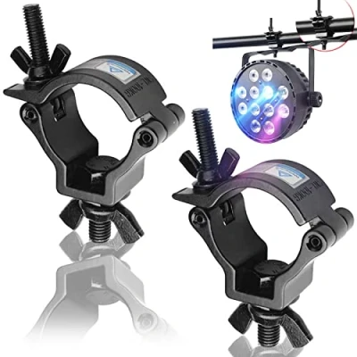Imagen de behone 2 piezas Pinza de gancho Truss Clamp,Truss DJ O Clamp Aluminio para Conectar Cabeza Móvil LED Luz Escenario Par a 48 51MM Tubo Carga Máx 100 KG
