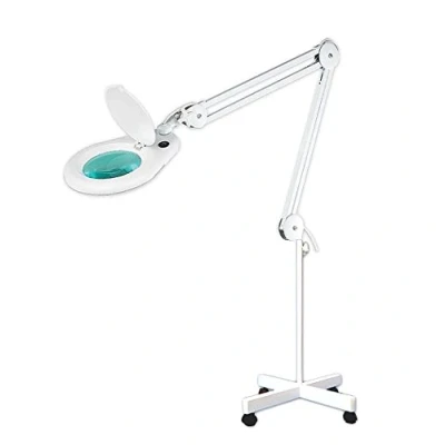Imagen de Outletdelocio. Lampara Flexo Lupa Profesional 60 led 5X. Pie metalico con Ruedas. Leds de bajo Consumo