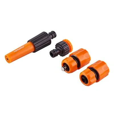 Imagen de Mivos Juego de Riego Jardín, 4 piezas/Boquilla Ajustable, Conector grifo 1/2&quot; y 3/4&quot;, Adaptador, para Manguera Agua Jardín/Juego el Jardín Plantas