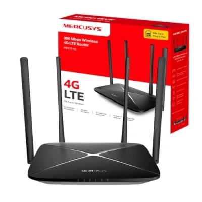 Imagen de [Nuevo] Mercusys MB115 4G 300 Mbps Wireless N LTE Router WiFi + SIM Instantáneo 4 Antenas Potentes Cobertura Máxima para 32 Dispositivos Modo Dual WiFi/Cable