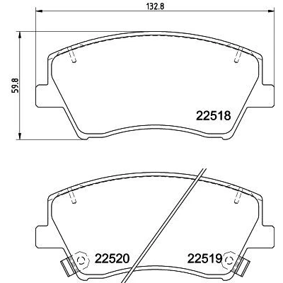 Imagen de HELLA 8DB 355 039 041 Juego de pastillas freno con contacto avisador desgaste accesorios HYUNDAI: Ioniq, Elantra VI Berlina, KIA: Niro