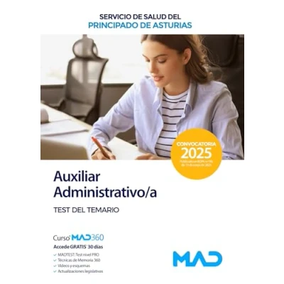 Imagen de Auxiliar Administrativo/a del Servicio de Salud Principado Asturias. Test temario