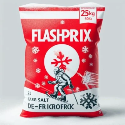 Imagen de FlashPrix 25kg Sal para Nieve y Hielo, Deshielo de Caminos, Carrretas Calzadas Heladas con (10)