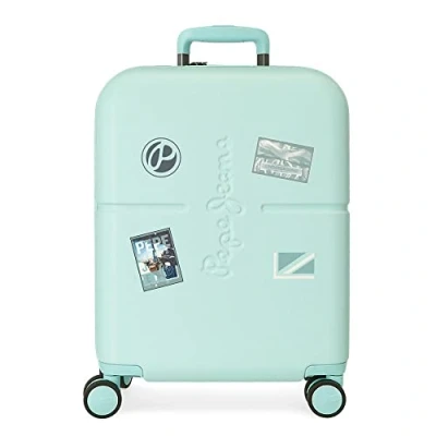 Imagen de Pepe Jeans Chest Maleta de cabina azul 40x55x20 cms Rígida ABS Cierre TSA integrado 37L 3,22 kgs 7 Ruedas dobles Equipaje Mano