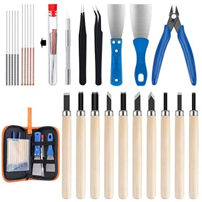 Imagen de WiMas kit de herramientas 31 accesorios para impresora 3D, impresión 3D con bolsa almacenamiento, limpieza, eliminación impresión, acabado e