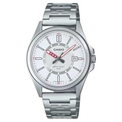 Imagen de Casio Reloj Analógico para Hombres de Cuarzo con Correa en Acero Inoxidable MTP E700D 7EVEF