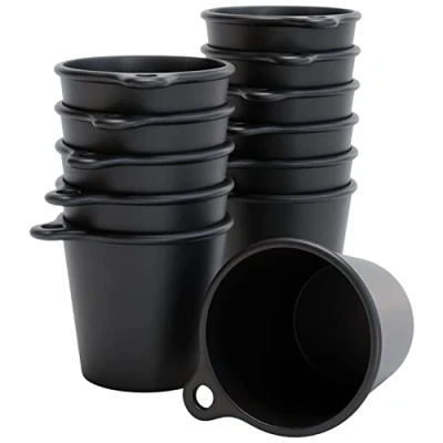 Imagen de SoPro 12x vasos de plástico duro 4 cl reutilizables plastico reutilizable 40 mililitros negro con 4cl vaso