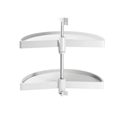 Imagen de EMUCA Kit de bandejas giratorias para Mueble Cocina esquinero, 1/2 Luna Ø650mm modulo 800mm, Blanco