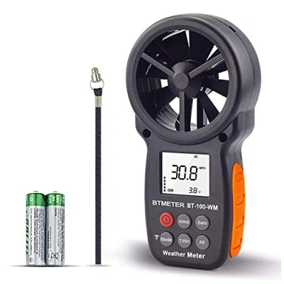Imagen de Anemómetro Digital Barómetro de Mano, para la Temperatura del Viento Probador Enfriamiento con Humedad, Altitud, Medidor Presión Barométrica Drone Escalada HVAC CFM