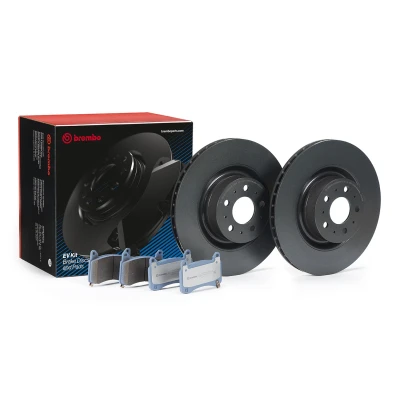 Imagen de BREMBO KT 08 003 Kit de discos y pastillas freno ventilación interna sin accesorios Chapa antichirridos con avisador acústico desgaste