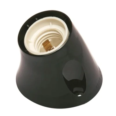 Imagen de POLY POOL PP0485.2X Portalámpara E27 de Pared Base Inclinada Porta Lámpara con Bornes Muelle y Contactos Latón Plástico Made in Italy