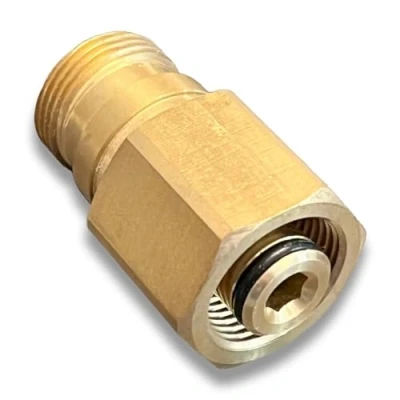 Imagen de M&amp;M Smartek Adaptador para limpiadora de alta presión M22 x 1,5 IG a TR22 AG Conector 1: rosca interior 2: exterior Material: Latón