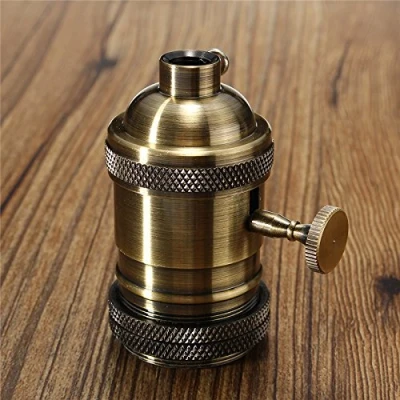 Imagen de MASUNN E26/E27 Retro Vintage Edison Industrial Bombilla De Luz Titular La Lámpara con Switch Bronce