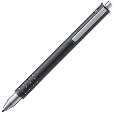Imagen de Lamy swift anthracite roller sencillo con sensación de escritura fluida cuerpo robusto acero inoxidable y ancho trazo B recambio M 66 en azul
