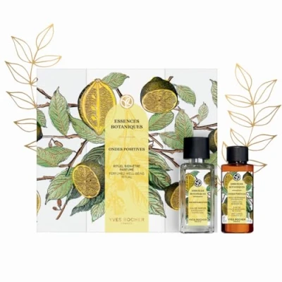 Imagen de Yves Rocher ESSENCES BOTANIQUES Set de Regalo Energizante para Mujer Eau Parfum 50 ml &amp; Aceite Corporal Dúo Refrescante y con Notas Mandarina, Limón Ciprés Bretaña