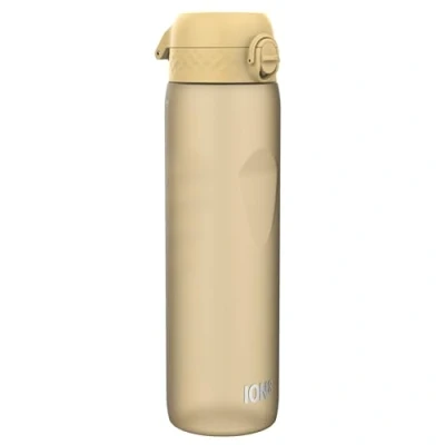 Imagen de ion8 Botella de Agua 1 Litro, 1000 ml, a Prueba Fugas, Fácil Abrir, Cerradura Segura, Asa Transporte, Apta para Lavavajillas, Sin BPA, Ideal Deporte y Gimnasio, Desierto
