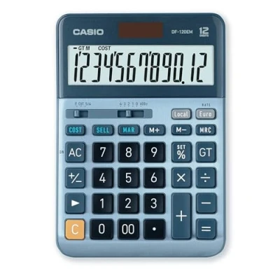 Imagen de Casio DF 120EM Calculadora de Escritorio, 17,9 x 12,6 3,9cm, Color Azul