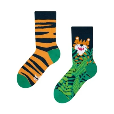 Imagen de Dedoles Calcetines Unisex Hombre Mujer y Niños Algodón muchos diseños divertidos diferente izquierda derecha, color: Verde, diseño: Tigre, tamaño: 31 34