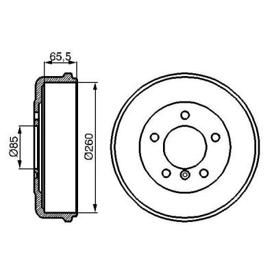 Imagen de BOSCH 0 986 477 038 Tambor de Freno 300 Eje trasero MERCEDES BENZ: Clase G SUV, T1 Camión plataforma/Chasis norauto, oscaro, mister auto