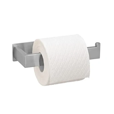Imagen de WENKO Turbo Loc Genova Portarrollos de Papel higiénico, fijación sin taladrar con Sistema Almohadilla Adhesiva, Soporte Acero Inoxidable, 15,3 x 4,4 7,6 cm