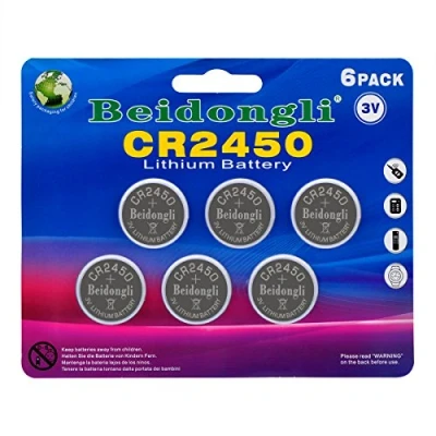 Imagen de batería de Litio cr2450 3v, Monedas botón para Relojes, calculadoras y Velas LED (6 Paquetes)