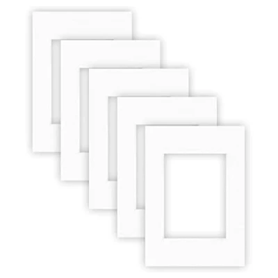 Imagen de nielsen Conservation Passepartout cartón 1,5 mm, juego de 5, tamaño exterior 21x29,7 cm para imagen 13x18 cm, blanco polar con estructura