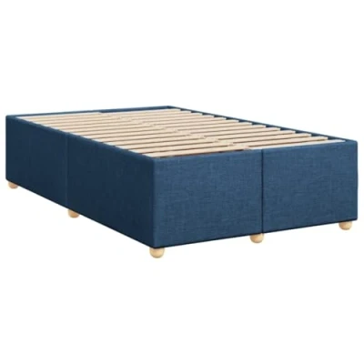 Imagen de vidaXL Estructura de Cama, Somier Matrimonio Listones, Base Cama Tapizada, Mueble para Dormitorio Hogar, Tela Azul 120x200 cm