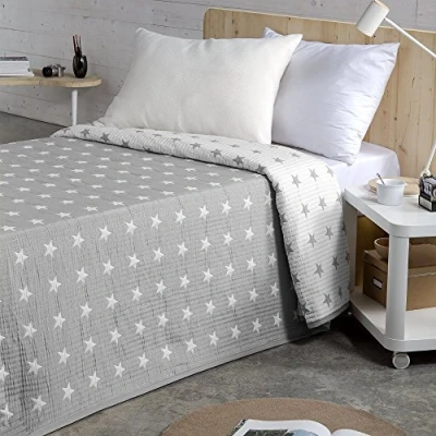 Imagen de VIALMAN Colcha Bouti Ligera Sofia 10 para Cama de Matrimonio 150 cm Tamaño 250 X 270 cm, Color Gris