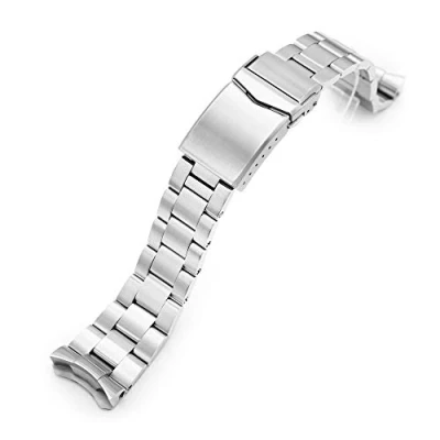 Imagen de MiLTAT Correa de reloj metal Super O Boyer 22 mm compatible con Seiko 5 5kx srpd51 srpd71 srpe83, plata, L, Pulsera