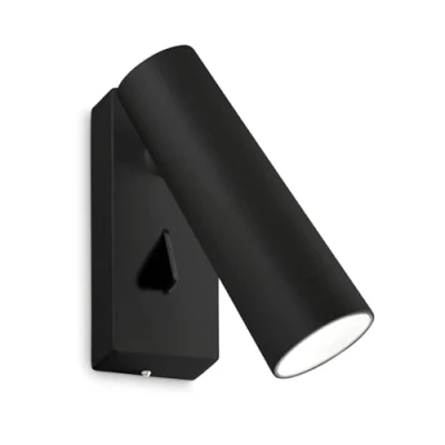Imagen de Ideal Lux PIPE Lámpara de lectura orientable pared negra 3000K