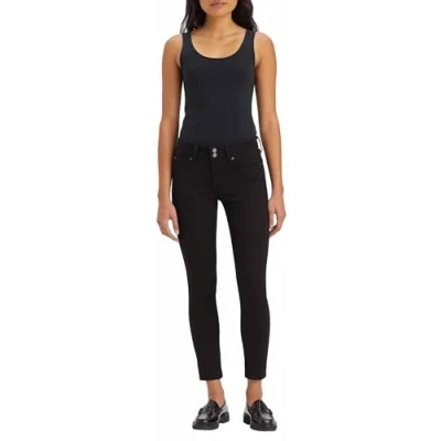 Imagen de Levi&#039;s 711 Double Button, Jeans Skinny Fit para Mujer, Negro (Night Is Black), 27W / 28L