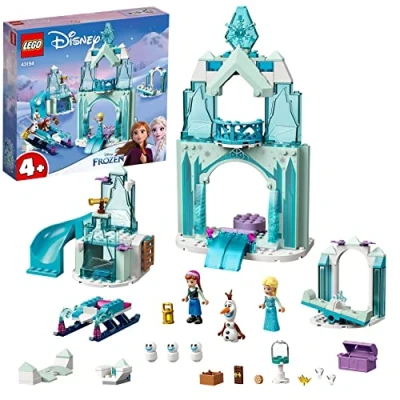 Imagen de LEGO 43194 Disney Paraíso Invernal de Anna y Elsa, Frozen Juguetes Construcción, Castillo Hielo con Tobogán Trineo, Mini Muñecas Princesas