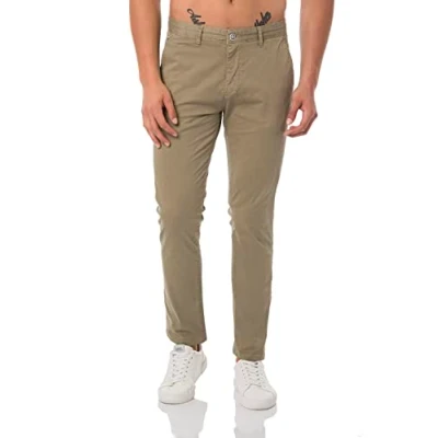 Imagen de RED BRIDGE Pantalones para Hombres Chino Pants de algodón Stretch Elegantes Caqui