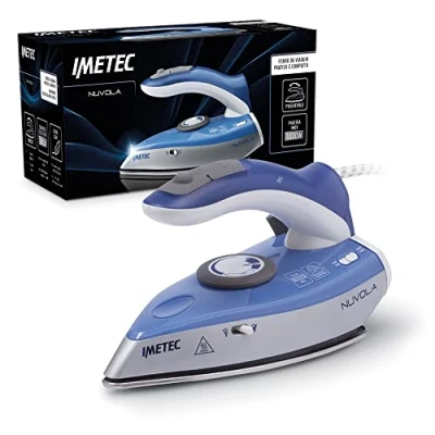 Imagen de Imetec Nuvola, Plancha de vapor viaje, Suela acero inoxidable, 1000 W, estuche doble voltaje