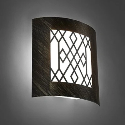 Imagen de QAZQA rústico Aplique de exterior moderno marrón óxido IP44 EMERALD CLASSIC Plástico/Acero inoxidable Rectangular Adecuado para LED Max. 1 x 40 Watt