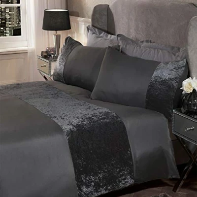 Imagen de Sienna Juego de Funda nórdica y Almohada (100% poliéster, tamaño Super King), Color Gris