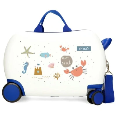 Imagen de Enso Mr Crab Maleta Infantil Blanco 45x31x20 cms Rígida ABS 27,9L 1,8 kgs 2 Ruedas Equipaje Mano