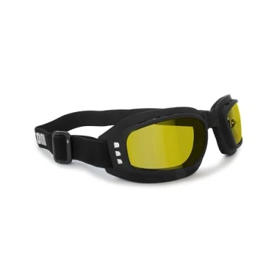 Imagen de BERTONI Gafas Fotocromáticas para Moto y Deportes Extremos Elásticos Regulables Ventiladas mod. 112 (Lentes Polarizadas Amarillas)