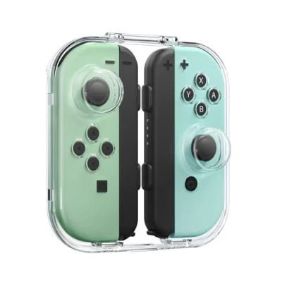 Imagen de IINE Funda de almacenamiento para Joy Con, caja protectora portátil a prueba polvo compatible con Nintendo Switch Switch/OLED, carcasa transparente PC cierre magnético, L875