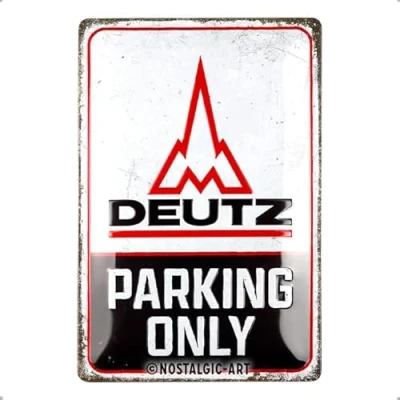 Imagen de Nostalgic Art Cartel metálico retro, 20 x 30 cm, Deutz Parking Only Idea de regalo para amantes los tractores, metal, diseño vintage