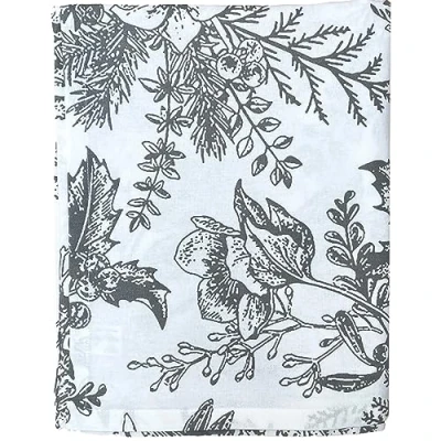 Imagen de Ragged Rose Christmas Tablecloth, Cotton, Silver Grey, Large 140 x 230 cms