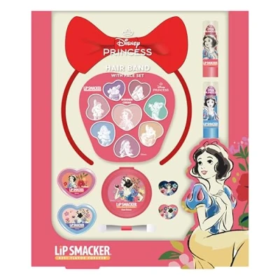 Imagen de Lip Smacker Blancanieves Hair Band with Face Set, Set 18 Piezas Banda para el Pelo y Maquillaje Infantil con Brillo de Labios, Bálsamos Labiales, Cremas Luminosas Accesorios, Regalo Princesas Disney
