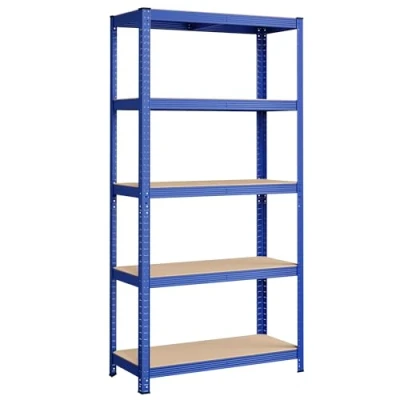 Imagen de SONGMICS Juego de 2 Estanterías Pesadas 5 Niveles, Estantería Acero, Montaje sin Tornillos, Instrumentos, Garaje, Almacén, Trastero, Carga 875 kg, 40 x 90 180 cm, Azul GLR040Q02