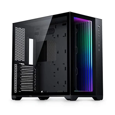 Imagen de MagniumGear (MG NE620QI_DBK02) Neo Qube 2 IM, Doble cámara ATX Mid Tower, Digital RGB Infinity Mirror Panel Frontal, I/O Frontal USB Tipo C, Paneles de Vidrio Templado, Negro