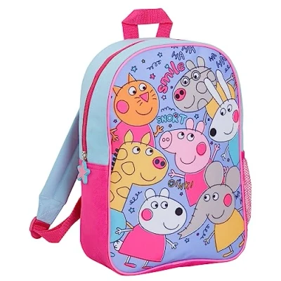 Imagen de Peppa Pig Mochila oficial de &amp; Friends para niñas, el regreso a clases, guardería, viajes, almuerzo, bolsa transporte, rosa, Taille unique