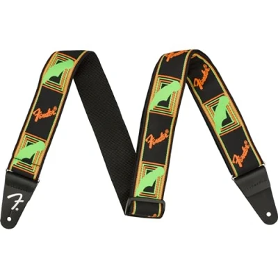 Imagen de Fender® Correa monograma neón, verde/naranja
