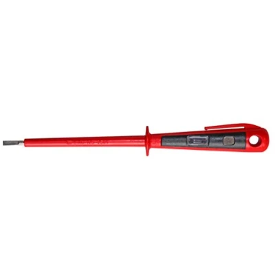 Imagen de H + Werkzeug 45900 Comprobador de tensión y fases hasta 250 V GS probado según VDE 0680, fabricado en Alemania, rojo/negro, 190 mm