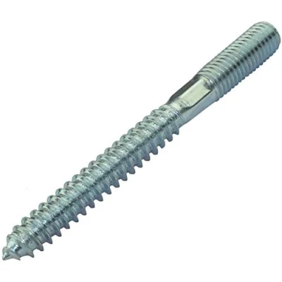 Imagen de AERZETIX Juego de 10 Tornillo doble rosca Espárrago Punta atornillar Metal/Madera con o sin taco Ø10x100mm Acero galvanizado Color plata C44771