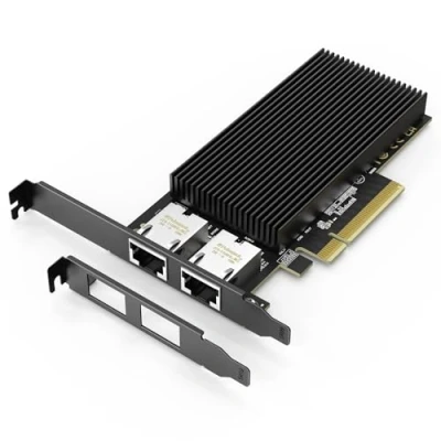 Imagen de 10G Doble Puerto RJ45 Tarjeta de Red PCI E, con X540 Controlador, Gigaplus T2 10Gb Adaptador Ethernet 2 * 10Gbe Nic, Soporte Windows/Linux/ESX Servidores